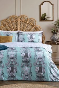 Laurence Llewelyn-Bowen Duck Egg Animalia 200 Thread Count Pure Duvet Cover Set