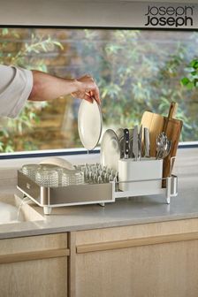 Joseph Joseph Light Stone Expandable Dish Rack With Draining Spout