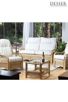 Desser Natural Linen Taupe Vale Light Oak Conservatory 3Seater Suite And Coffe Table