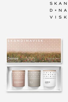 SKANDINAVISK SENSE TRIO Mini Candle Giftset Rosenhave, Ro, Lempi