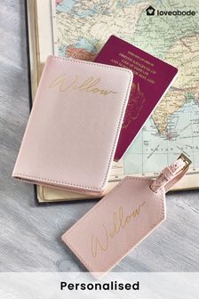 Personalised Passport Cover and Luggage Tag by Loveabode (P26960) | £18