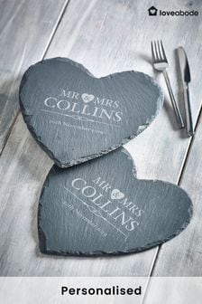Personalised Heart Slate by Loveabode