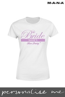Personalised White  The Bride Hen Party T-Shirt by MANA