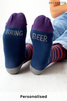 Bring Beer Patterned Slogan Socks by Solesmith