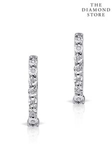 The Diamond Store 0.06ct Diamond and 9K White Gold Earrings