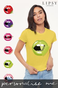 Personalised Lipsy Lips Eating Womens T-Shirt (P35094) | £19