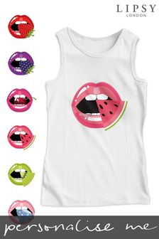 Personalised Lipsy Lips Eating Womens Vest (P35112) | £19