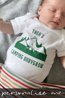 Personalised Camping Babygrow by Solesmith