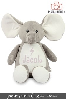 Personalised Elephant Name and Icon Cuddly Toy by Instajunction