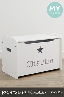 Personalised White Star Design Toy Box by My 1st Years