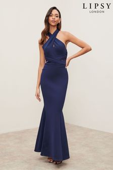 Buy Women's Halterneck Blue Dresses ...