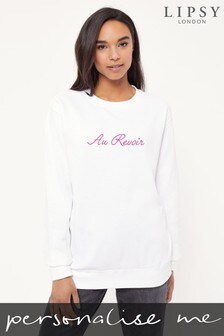 Personalised Lipsy Au Revoir French Slogan Womens Sweatshirt by Instajunction