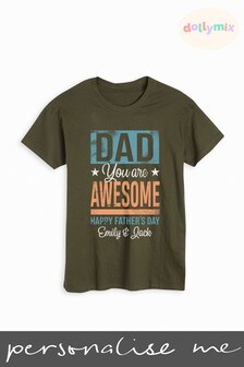 Personalised Awesome Dad T-Shirt by Dollymix