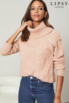 Lipsy Knitted Cable Cowl Neck Jumper