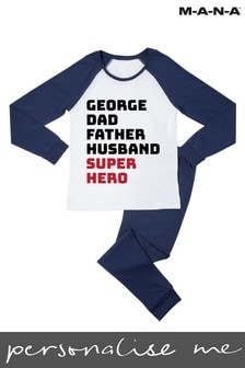 Personalised Dad, Father, Husband, Super Hero Pyjamas by MANA