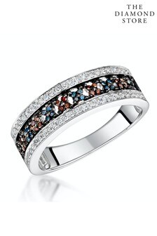 The Diamond Store Stellato Collection Multi Colour Diamond Ring 0.23ct in 9K White Gold