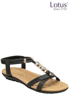 Lotus Footwear Black Open Toe Sandal (P40833) | £40