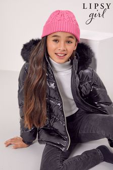 Lipsy Bright Pink Cosy Cable Beanie Hat (Older) (P40924) | £6 - £8
