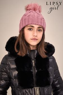 Lipsy Pink Cosy Cable Knit Bobble Hat (Younger) (P40933) | £6