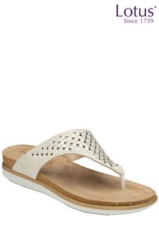 Lotus Footwear White Toe Thong Sandal (P41373) | £40