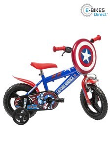 E-Bikes Direct Dino Captain America Red Boys Bike with Shield - 12 Inch Mag Wheels