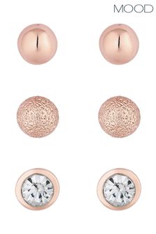 Mood Rose Gold Plated 3 Pack Large Stud Earring