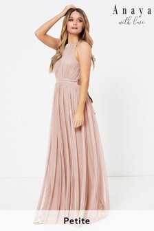 Anaya With Love Pink Maxi Petite Halter Maxi Dress (P46666) | £75