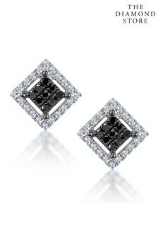 The Diamond Store Stellato Diamond Square Earrings in 9K White Gold