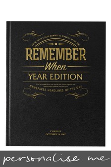 Personalised Year Edition Newspaper Book Black Leather Cover by Signature Book Publishing