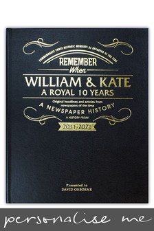 Personalised William and Kate Anniversary Newspaper Leather Book by Signature Book Publishing