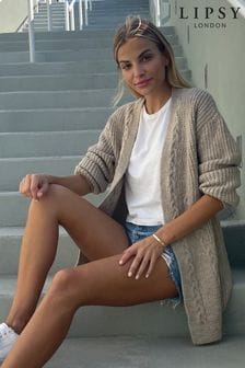 Lipsy Neutral Petite Cable Cardigan (P50685) | £39
