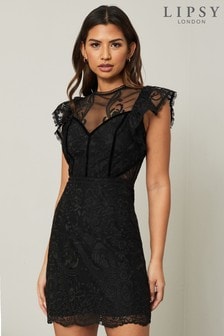 Lipsy Black Artwork Aline Dress