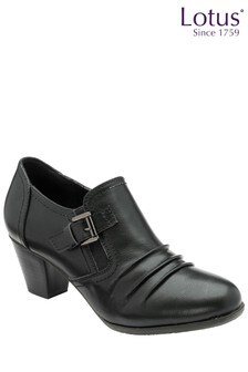 Lotus Footwear Black Block Heel Shoe Boots (P53831) | £40