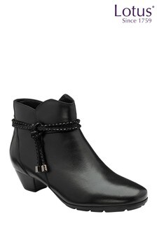 Lotus Footwear Leather Zip-Up Ankle Boots