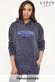 Personalised Lipsy San Francisco College Logo Womens Washed Hoodie