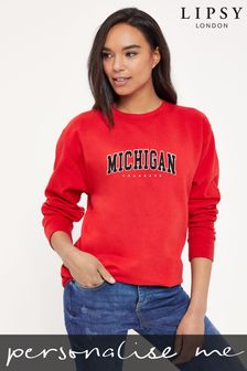 Personalised Lipsy Michigan College Logo Womens Sweatshirt