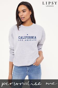 Personalised Lipsy California Los Angeles College Logo Womens Sweatshirt (P54289) | £28