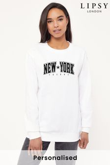 Personalised Lipsy New York College Logo Womens Sweatshirt (P54359) | £22
