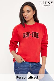 Personalised Lipsy New York College Logo Womens Sweatshirt