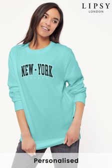 Personalised Lipsy New York College Logo Womens Sweatshirt (P54362) | £22