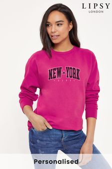 Personalised Lipsy New York College Logo Womens Sweatshirt (P54363) | £22