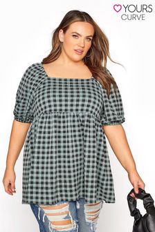 Yours Limited Square Neck Gingham Blouse