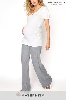Long Tall Sally Maternity Ribbed Wide Leg Trouser