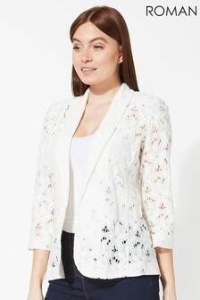 Roman Floral Lace 3/4 Sleeve Jacket