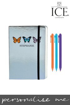 Personalised A5 Notebook with Set of 3 Pens  by Ice London