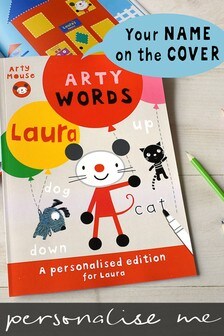 Personalised Hardback Arty Mouse Learning Words Activity Book by Signature Book Publishing