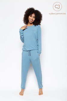 Cyberjammies Emma Sliver Blue Jersey Pant and Slouch Top