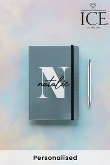Personalised Initailled A5 Metallic Notebook and Pen by Ice London