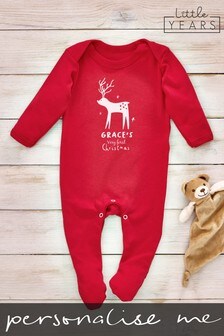 Personalised Deer Sleepsuit by Little Years (P66167) | £14