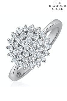 The Diamond Store Diamond Cluster Ring 0.50ct Set In 9K White Gold